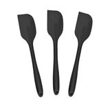 Kit 3 Espátulas De Silicone Curva 28cm Preta Reforçada -