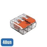 40 Conectores Automático 221-613 Até 6,0mm 3 Polos 41a - Wago