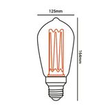 Lampada Led Filamento Acrilico Vintage Retro Fume St64 E27