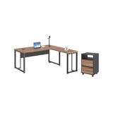 Mesa Em L E Gaveteiro Ali Noce Preto