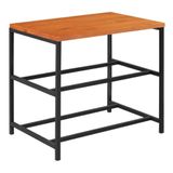 Sapateira Banco Detroit Industrial Daf Móveis 50 Cm Largura Tampo Madeira Maciça Mel Base Aço Preto