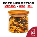 Kit Potes Vidro Herméticos Bambu 650ml - 10x10 | Marca