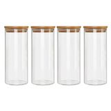 Kit 4 Potes Herméticos Bambu 1800ml Class Home