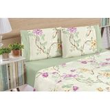 Conjunto Lençol Casal King Size Floral 200 Fios - Belle