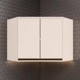 Armário Aéreo Canto Oblíquo 2 Portas 100% Mdf Aurora Off White