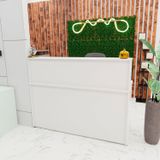 Balcão Atendimento Recepção Consultório 140x60cm Com Gaveta Branco