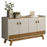 Buffet Aparador Para Sala 4 Portas Luzzo L06 Nature/off White - Mpozenato
