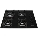 Cooktop 4 Bocas A Gás Dako Supreme Com Queimador Tripla Chama E Mesa De Vidro Temperado Preto Bivolt