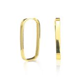 Brinco Argola Retangular 3 Cm Em Ouro 18k