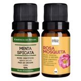 Kit Óleo Essencial Menta Spicata + Vegetal R. Mosqueta 10ml