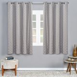 Cortina Dallas 2,20m X 1,40m Jacquard Corta Luz Sala Granito