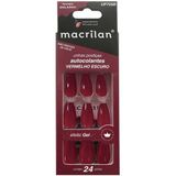 Macrilan Unhas Postiças Autocolantes Efeito Gel Vermelho Escuro Up705b (24 Unidades)