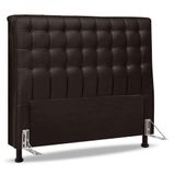 Cabeceira Cama Box Casal King Size Ciara 195cm Botonê Com Frame Suede Marrom