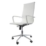 Cadeira De Escritório Presidente Executiva Alta Confortável Charles Eames Eiffel Esteirinha Para 120 Kg Branco