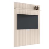 Painel Para Tv Até 55 Polegadas Ripado Com Prateleira Arbo 1,35x2,40m Off White Edn Off White