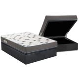 Cama Box Baú Casal: Colchão Espuma Ortobom D33 Light Saúde + Base Crc Suede Gray(138x188)