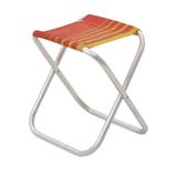 Banqueta De Praia Tramontina Fiji Em Alumínio Com Assento Laranja E Amarelo Tramontina