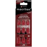 Macrilan Unhas Postiças Autocolantes Efeito Gel Vermelho Escuro Up705a (24 Unidades)