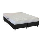 Cama Box Queen: Colchão Anatômico Herval Ag65 Frontier + Base Crc Suede Gray(158x198)