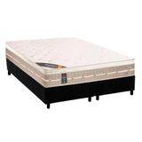 Cama Box Queen: Colchão Molas Bonnel Castor Tecnopedic Premium + Base Crc Suede Black(158x198)