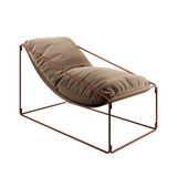 Espreguiçadeira Industrial Arpoador Com Almofada Cobre E Bege - Cor: Marrom