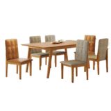 Conjunto Mesa De Jantar Elegance Cinamomo 1,80 M Com 6 Cadeiras