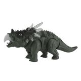 Brinquedo Dinossauro 3 Pilhas 26,5cm Com Luz E Som Cinza