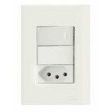 Conjunto 4x2 Com 1 Interruptor Simples 10 A 250 V E 1 Tomada 2p+t 20 A 250 V Giz Branco