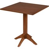 Mesa De Madeira London Coluna Central Quadrada Em Tauarí Amêndoa 4 Lugares 70 Cm