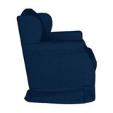 Poltrona Cadeira Amamentação Balanço Conforto Suede Manuela Cor:azul Marinho