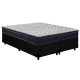 Cama Box Queen: Colchão Anatômico Ortobom D45/ep Airtech 150 Ortopilowbase Courano Black(158x198)