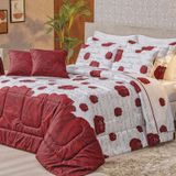 Kit Edredom Casal Queen Craft 5 Pç Alg 200 Fios Rosês