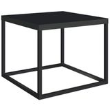 Mesa Lateral Quadrada Cube Artesano 32,5 Cm (altura) Em Mdp Bp Estrutura Preta Em Aço Preto Fosco