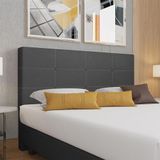 Cabeceira Estofada Casal King Size 195 Cm Terra Corino Skybox Preto