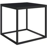 Mesa Lateral Quadrada Cube Artesano 38 Cm (altura) Em Mdp Bp Estrutura Preta Em Aço Preto Fosco