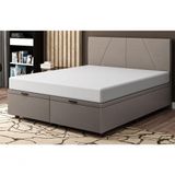 Base Cama Box Baú Casal King Size Linho Skybox Marrom