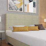 Cabeceira Estofada Casal Queen Size 160 Cm Terra Veludo Skybox Bege