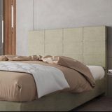 Cabeceira Estofada Casal Queen Size 160 Cm Marte Veludo Skybox Bege