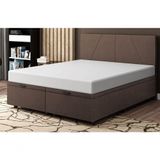 Base Cama Box Baú Casal King Size Veludo Skybox Marrom