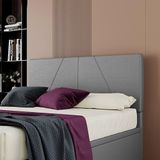 Cabeceira Estofada Casal King Size 195 Cm Júpiter Corino Skybox Cinza