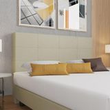 Cabeceira Estofada Casal King Size 195 Cm Terra Corino Skybox Bege