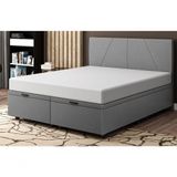 Base Cama Box Baú Casal Queen Size Linho Skybox Cinza