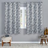 Cortina Flora 2,20m X 1,40m Jacquard Corta Luz Sala Ramos