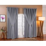 Cortina Voil Forro Blackout Tecido 4,00x2,50 Cinza