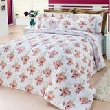 Kit Edredom Casal Queen Divini 5 Pç Alg 150 Fios Bouquet