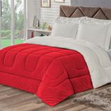 Coberdrom Casal Queen Veneza 1 Peça Sherpa Fleece Vermelho