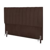 Cabeceira Cama Box Casal 140 Cm Carla Suede Marrom E Frame