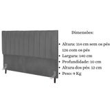 Cabeceira Cama Box Casal 140 Cm Carla Suede Cinza E Frame