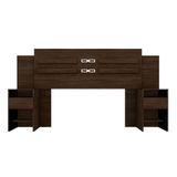 Cabeceira Cama Box Madeirado Casal Triunfo C/ 2 Gavetas Ébano Touch - Demóbile