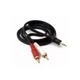 Cabo de Audio Auxiliar P2 X 2 RCA 3.5MM 3M Estereo Preto